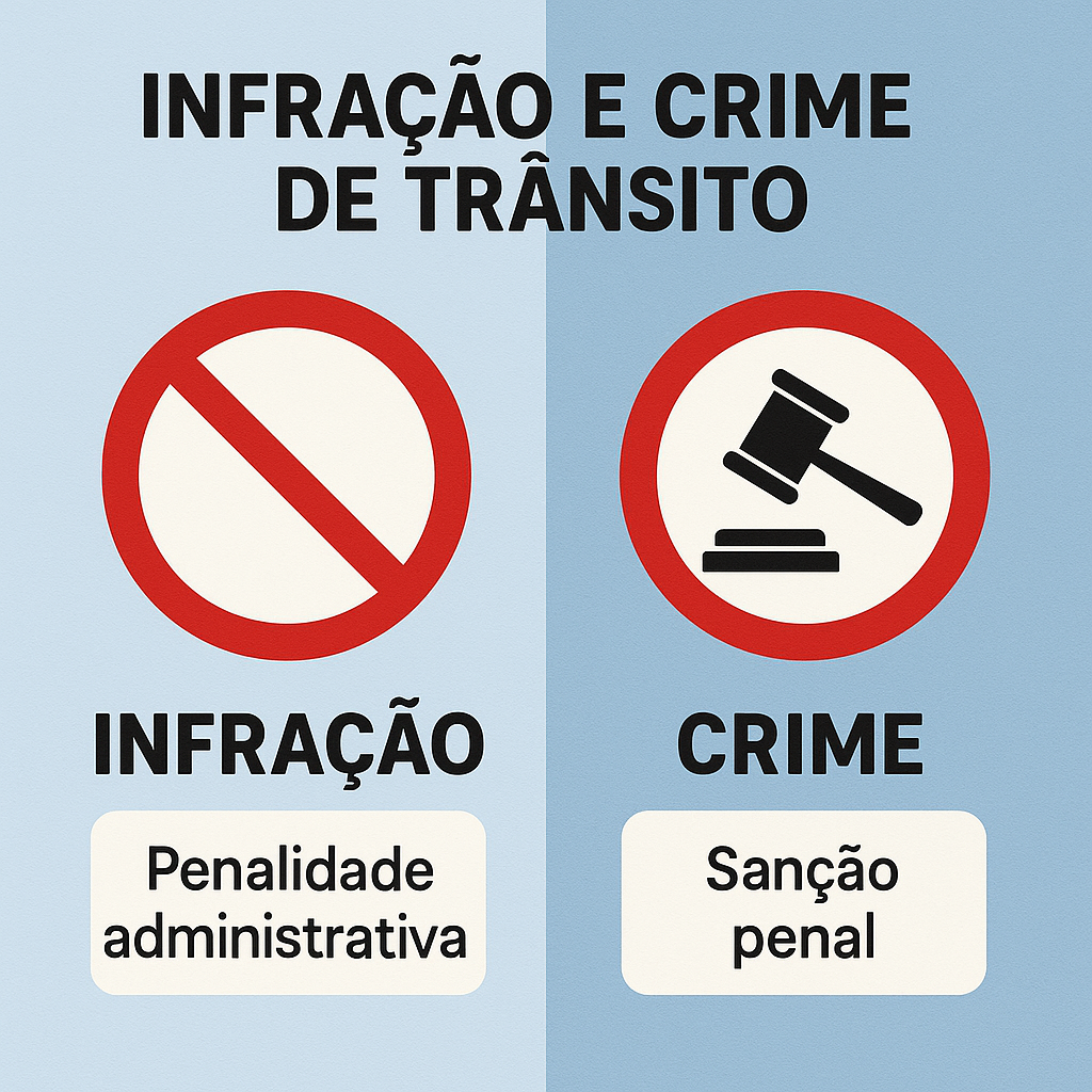 Diferença entre Infração e Crime de Trânsito